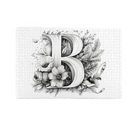 Puzzle en bois 1000 pièces WZYWHJ artistique lettre B imprimée pour adultes et enfants, parfait pour s'amuser en famille, soulager le stress
