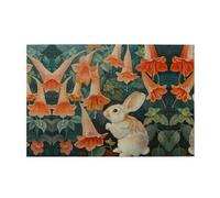 Puzzle en bois 1000 pièces WZYWHJ Little Rabbit Under The Morning Glory imprimé pour adultes et enfants, parfait pour s'amuser en famille, soulager le stress