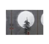 Puzzle en bois 1000 pièces WZYWHJ Moon Pin Tree imprimé pour adultes et enfants, parfait pour s'amuser en famille, soulager le stress