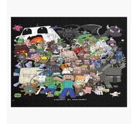 Puzzle en bois 10e anniversaire de Minecraft. 300 pièces 38x26 cm jouet décoration mura