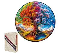 Puzzle en Bois 150 Pièces, Arbre de Vie Saisonnier au Design Mystérieux, 28.9x28.9cm, Casse-Tête Relaxant pour Collection et Décoration