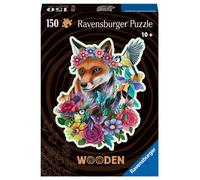 Puzzle en bois Renard coloré 150 pièces robustes et naturelles dont 15 figurines en bois (whimsies), Qualité premium - Pour enfants