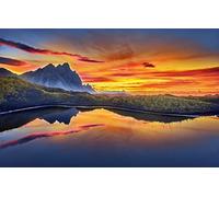 Puzzle en Bois 200 pièces, Beauté Naturelle, Lever de Soleil, Islande 35 x 25 cm