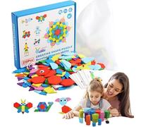 Puzzle en Bois | 210 Pièces Tangram de Modèles Géométriques Jeu,Puzzle des Formes en Bois - Pour La Maternelle, Les Anniversaires, Les Vacances, Les Projets Éducatifs, Les Fêtes En Plein Air Et Fermé