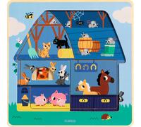 Puzzle en bois 3 niveaux Chez Moo
