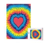Puzzle en Bois 300 pièces « Cœur, Amour, Arc-en-Ciel, Tie-Dye » pour Adultes et familles.