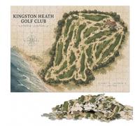 Puzzle en Bois 300 pièces pour Adultes, Kingston Heath Golf Club Course Map | Présent du Nouvel An : loisir manuel en intérieur pendant le temps libre.