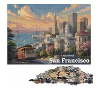 Puzzle en Bois 300 pièces pour Adultes, san Francisco ca Travel US | Une activité puzzle flexible - une organisation plus simple des pièces seul ou à plusieurs.