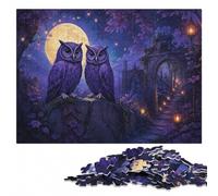 Puzzle en Bois 300 pièces pour Adultes, Two Owls Under The Moonlight | Une activité puzzle flexible: moins de temps devant les écrans à son propre rythme.