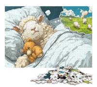 Puzzle en Bois 300 pièces « Rêves de Mouton endormi » pour Adultes - Cadeau d'halloween - 40 x 28 cm