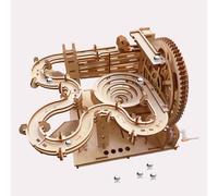 Puzzle en bois 3D en marbre pour adultes - Kit d'assemblage de puzzle mécanique à manivelle à la main pour enfants de 15 ans et plus