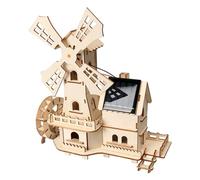 Puzzle en Bois 3D Énergie Solaire, Puzzles en Bois de Maison de Moulin à Vent motorisé, Artisanat Scientifique pour Enfants Apprentissage des Enfants