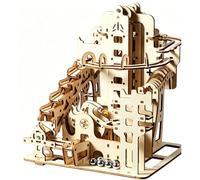 Puzzle en Bois 3D, Puzzle 3D en Bois avec Tige de Course à Billes mécanique, manivelle et glissière Spirale for Adultes