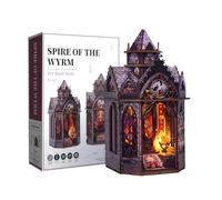 Puzzle en bois 3D - Tour steampunk du repos dragon - Gothique - Bricolage - Kit de montage créatif - Décoration de bureau artisanale - Cadeau puzzle à collectionner (142 pièces)