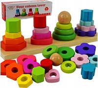 Puzzle En Bois 4 Colonnes Pyramide Trieuse Bx-342