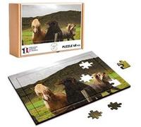 Puzzle en bois 48 Pièces Fabulous - 3 Chevaux Gambadent Dans Le Pres (28 x 20 cm) G