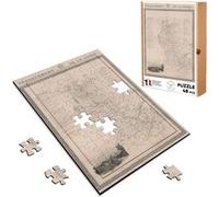 Puzzle en bois 48 Pièces Fabulous - 42 Loire Département Carte Ancienne (28 x 20 cm) G