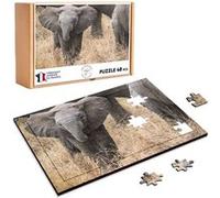Puzzle en bois 48 Pièces Fabulous - Bébé Éléphant dans la Savane (28 x 20 cm) G