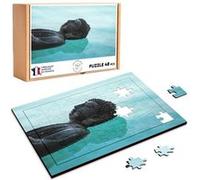 Puzzle en bois 48 Pièces Fabulous - Bouddha Couche en Bronze Sur Eau (28 x 20 cm) G