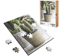 Puzzle en bois 48 Pièces Fabulous - Cactus En Pot Cactus Colonaire (28 x 20 cm) G