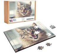 Puzzle en bois 48 Pièces Fabulous - Chat Brun Tigré qui Parle (28 x 20 cm) G