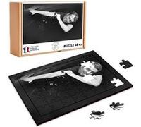 Puzzle en bois 48 Pièces Fabulous - Emmanuel Macron Dab Noir et Blanc (28 x 20 cm) G