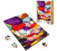 Puzzle en bois 48 Pièces Fabulous - Envol de Parapluies Multicolores Photo (28 x 20 cm) G