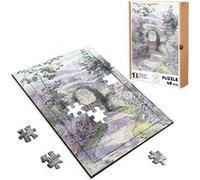 Puzzle en bois 48 Pièces Fabulous - Jardin Fleuris Aquarelle Peinture (28 x 20 cm) G