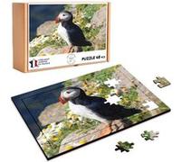 Puzzle en bois 48 Pièces Fabulous - Macareux Fraterculini Oiseau Marin (28 x 20 cm) G