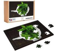 Puzzle en bois 48 Pièces Fabulous - Menthe Verte dans un Pot Plante (28 x 20 cm) G