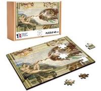 Puzzle en bois 48 Pièces Fabulous - Michel-Ange La Création d'Adam Vatican (28 x 20 cm) G