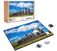 Puzzle en bois 48 Pièces Fabulous - Moai Ile de Paque (28 x 20 cm) G