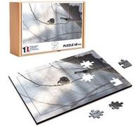 Puzzle en bois 48 Pièces Fabulous - Petit Oiseau Mésange à Tête Noire (28 x 20 cm) G