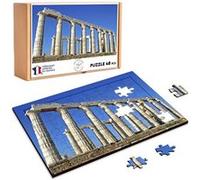 Puzzle en bois 48 Pièces Fabulous - Temple de Poseidon Sounio Grèce (28 x 20 cm) G