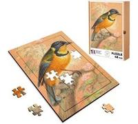 Puzzle en bois 48 Pièces Fabulous - Torquata Dessin Petit Oiseau Tangara (28 x 20 cm) G