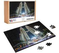 Puzzle en bois 48 Pièces Fabulous - Tours En Contre Plongée Kuala-Lumpur (28 x 20 cm) G