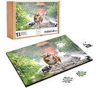Puzzle en bois 48 Pièces Fabulous - Welsh Corgi Rail Train (28 x 20 cm) G