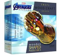 Trefl - Puzzle Contour en Bois : Marvel Avengers, Infinity Glove - 500+5 pièces, Wood Craft, 70 Figures, Puzzle de qualité supérieure, pour Adultes et Enfants de Plus de 12 Ans