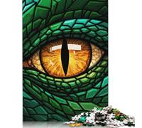 Puzzle en Bois 500 pièces « Œil de Dragon en Gros Plan » pour Adultes, Puzzle de Forme Unique, pour Toute la Famille (500 pièces, 52 x 38 cm).