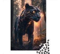 Puzzle en Bois 500 pièces Panthère du Tonnerre Lumineuse pour Adultes et Ados, Grand Puzzle, Jouets, Cadeau Éducatif, Intellectuel, Décompressant, Amusant, Jeu Familial, 500 pièces (52 x 38 cm)