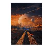 Puzzle en Bois 500 pièces pour Adultes, Alien Landscape with Giant Planets