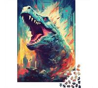 Puzzle en Bois 500 pièces pour Adultes Deinosuchus Beast Puzzle carré pour Enfants Jeux en Famille Cadeaux de Noël 500 pièces (52 x 38 cm)