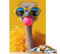 Puzzle en Bois 500 pièces pour Adultes, Motif Autruche, Chewing-Gum, éducatif, Anti-Stress, Cadeau de Noël, 500 pièces (52 x 38 cm)