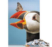 Puzzle en Bois 500 pièces pour Adultes, Motif macareux Moine, Difficile, idéal pour Noël (52 x 38 cm)