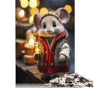 Puzzle en Bois 500 pièces pour Adultes, Motif Souris Joyeuse et Chic, 52 x 38 cm