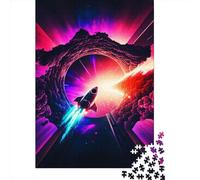 Puzzle en Bois 500 pièces pour Adultes, Puzzle carré, Histoire de Vaisseau Spatial, Jeux en Famille, Cadeaux de Noël, 500 pièces (52 x 38 cm)