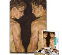 Puzzle en Bois 500 pièces pour Adultes, Two Muscular Men Facing Each Other