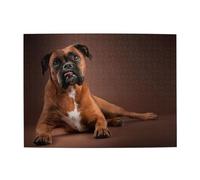 Puzzle en Bois 500 pièces représentant Un Boxer couché Cool - Idéal pour Adultes et Seniors