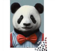 Puzzle en Bois 500 pièces représentant Un Panda Amusant pour Adultes, Puzzle rectangulaire créatif, Exercice cérébral, Jeu de défi, Cadeau, 500 pièces (52 x 38 cm)