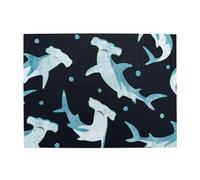 Puzzle en Bois 500 pièces représentant Un Requin-Marteau à l'aquarelle, idéal pour Les Adultes et Les Personnes âgées.